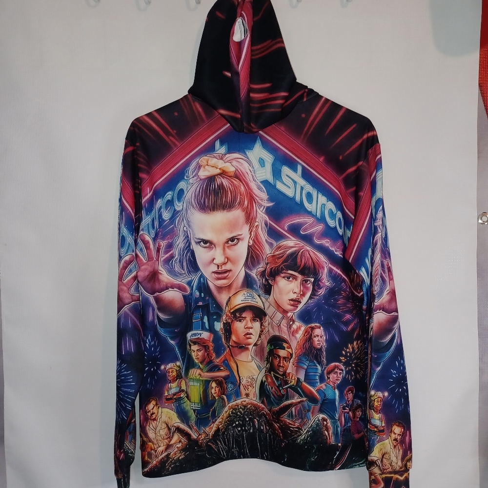 Stranger Things 3 Colorful Graphic Hoodie Great Graphics All Over Awesome - Picture 6 of 12